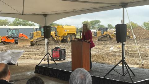 A photo of the groundbreaking ceremony 