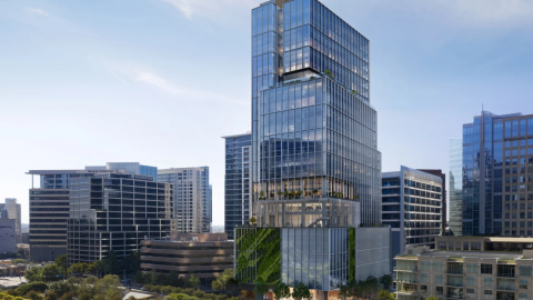 A rendering of the completed tower